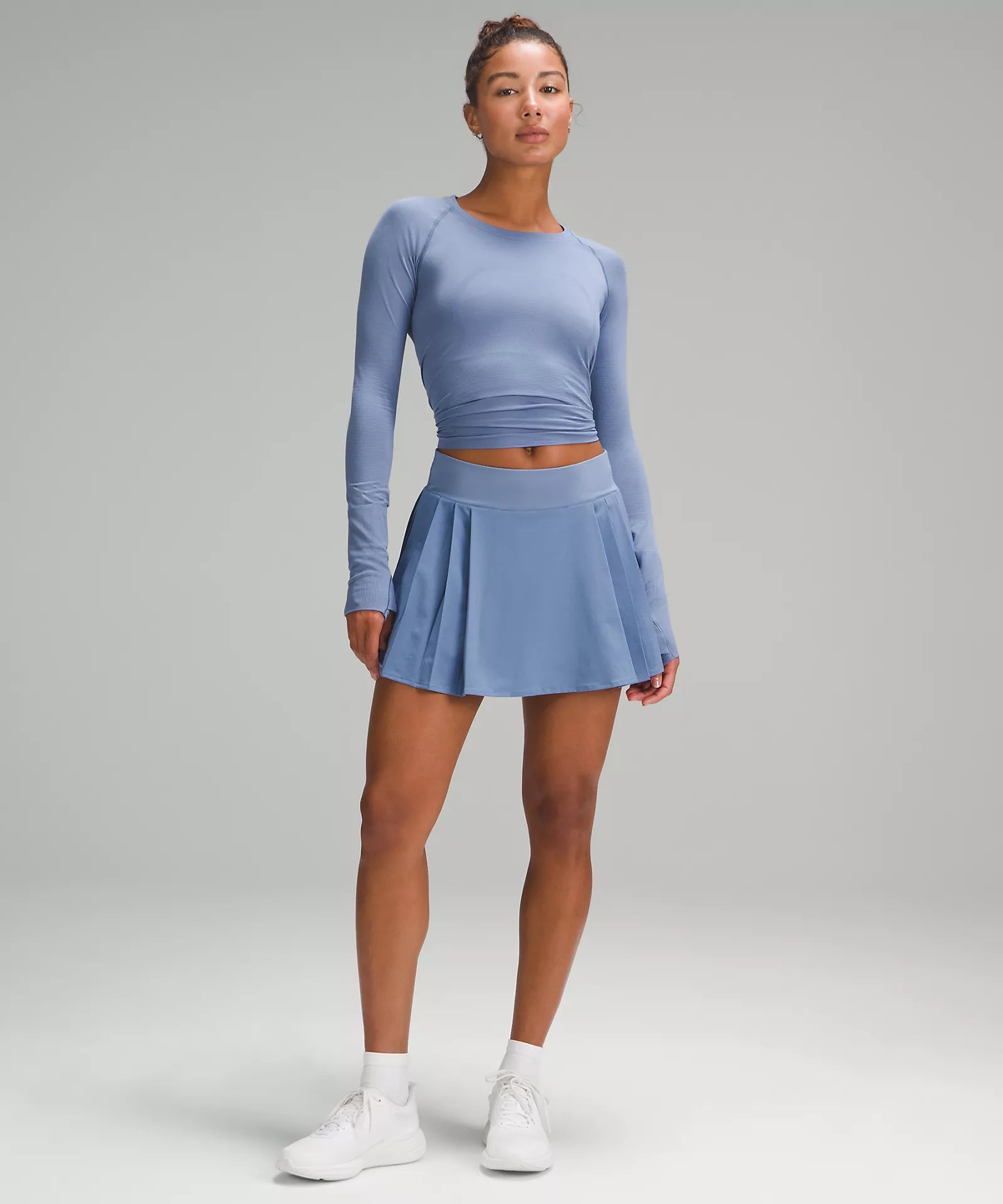 Collection of Side-Pleat High-Rise Tennis Skirt in a gallery layout