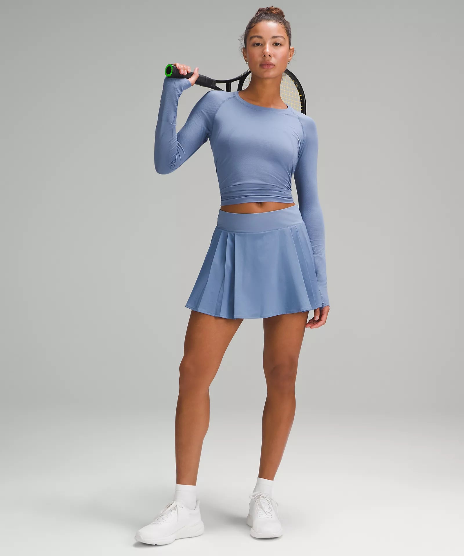 Side-Pleat High-Rise Tennis Skirt